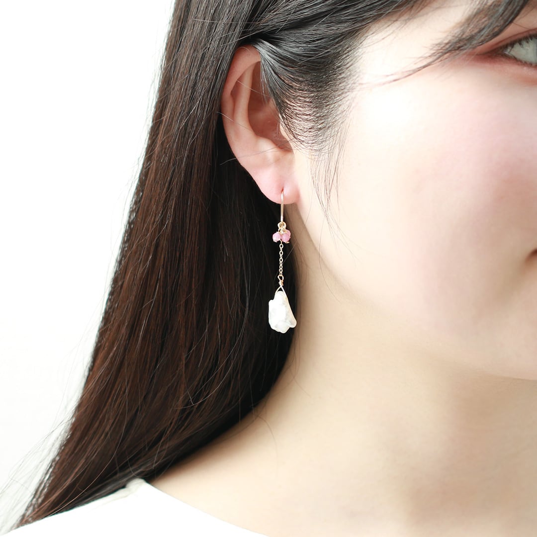 k14gf tourmaline flowerpearl ピアス mm1249 | 【MeiNu（メイニュウ
