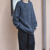 silk blend marble nep raglan sleeve wool knit