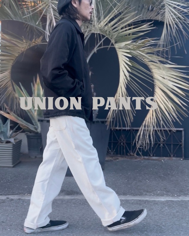 再入荷！ペインターパンツ メンズ ワークパンツ ヘリンボーン 5ポケット クラシック AT-DIRTY アットダーティー ユニオンパンツ UNION HERRINGBONE PANTS (IVORY)