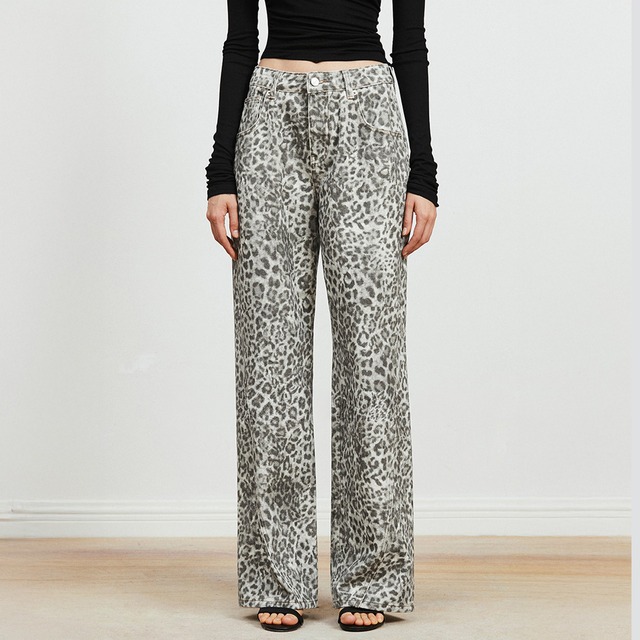 Leopard Wide Pants A00124