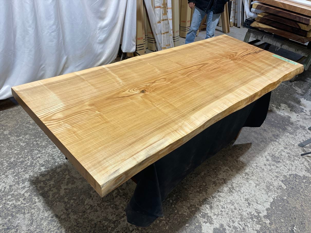 タモ3975 上杢 杢木 1900x750‐690x55mm 一枚板 無垢乾燥材 カウンター