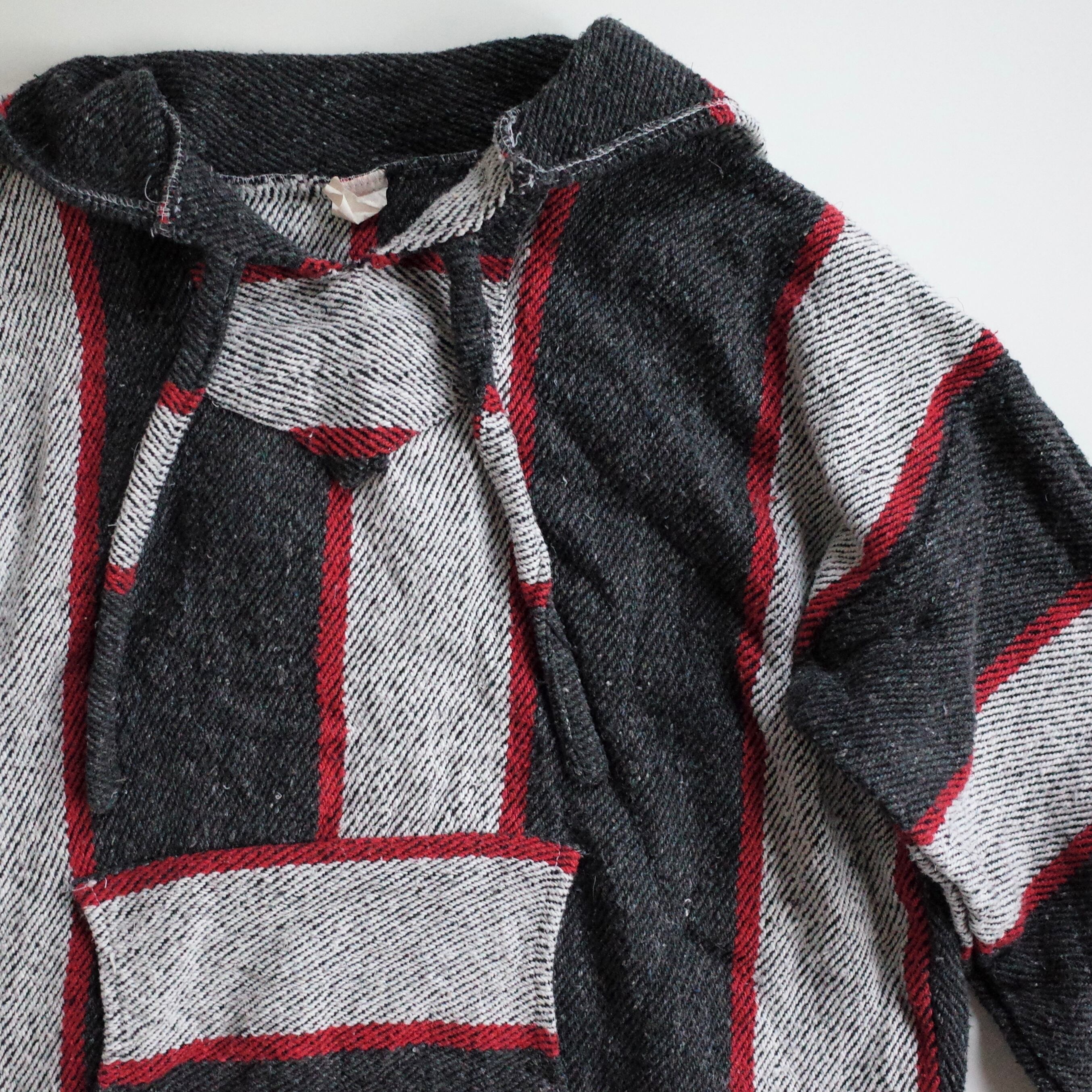 Mexican baja hoodie "gray×red"