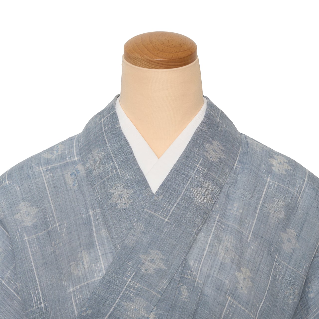 中島清志 重要無形文化財小千谷縮 蝶と松皮菱の絣 単衣着物【未着用品