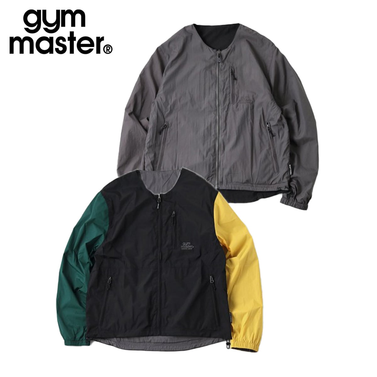 gym master ジムマスター リバーシブル ナイロン ノーカラージャケット