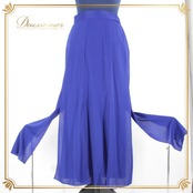 社交ダンス 衣装 スタンダード スカート レッスンウェア 女性用 オールシーズン パープル系 紫 SEKINE セキネ 無地 シンプル スリット スカート丈82.5cm スリット35.5cm ウエスト35cm~ ポリエステル製 伸縮性あり 日本製 ファスナー仕様 青みパープル 飽きの来ないデザイン