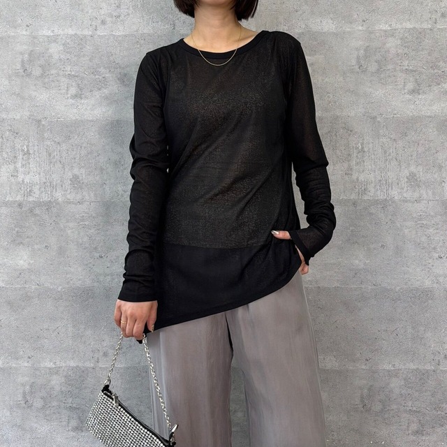 【Anna Kerry】アシンメトリーシアーロンT