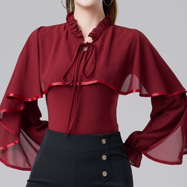 ロングスリーブ ショートボレロデザイン トップス 【レオタード タイプもあり】ds1043