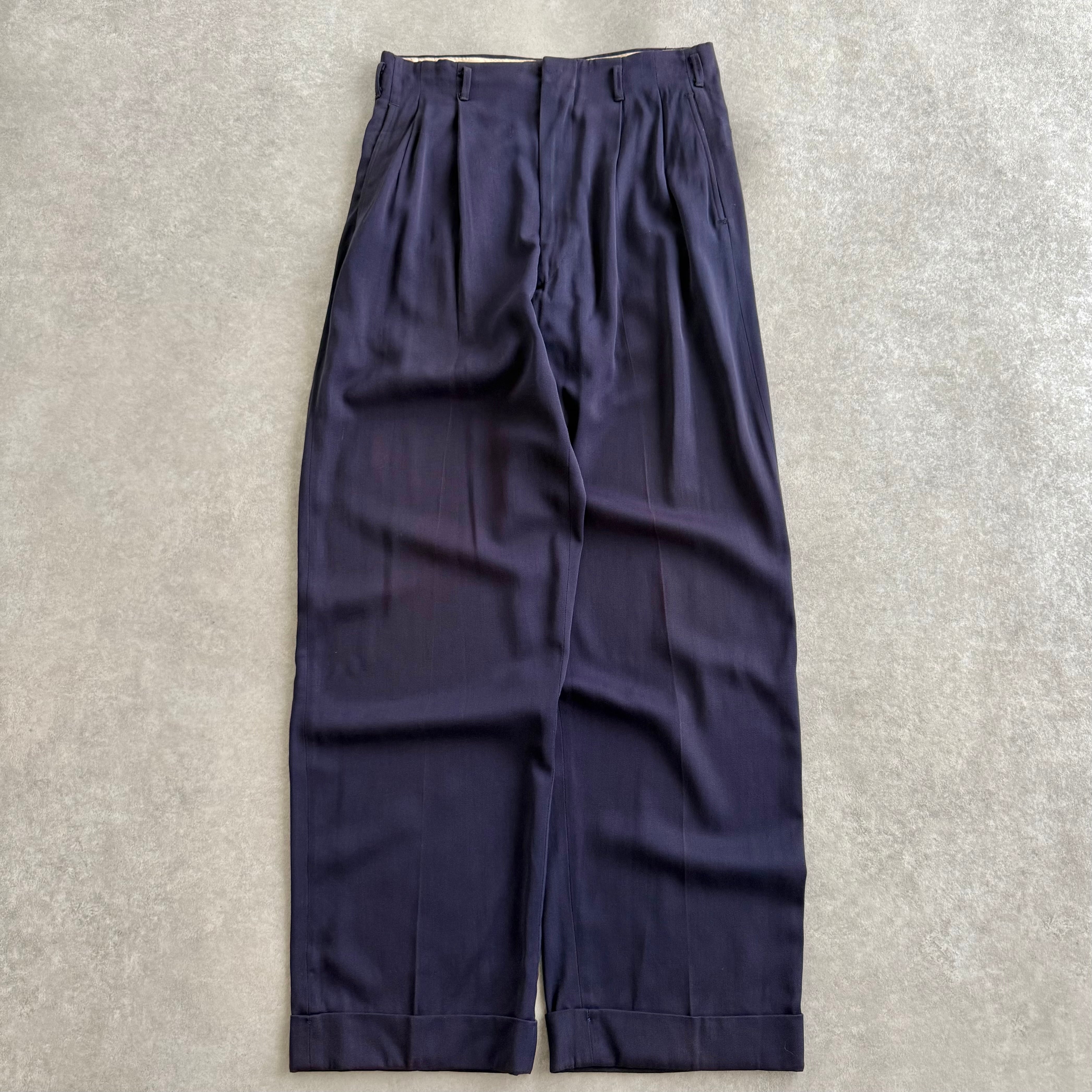 50s Rayon Gabardine Slacks 
