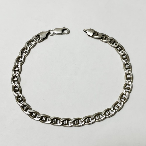 Old 925 Silver Anchor Chain Bracelet Made In Italy