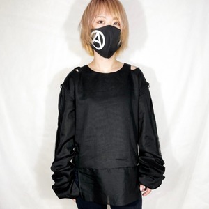 UNFINISHEDガーゼシャツ black