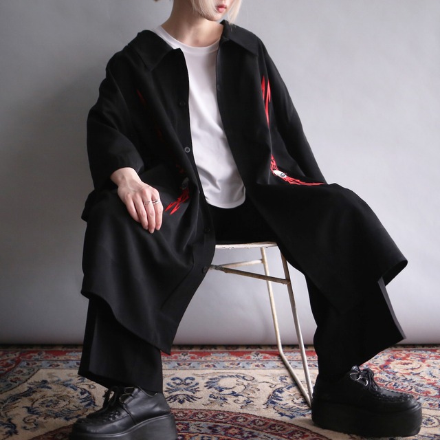 "KING SIZE" scull and art embroidery XXXXXXL super big shirt