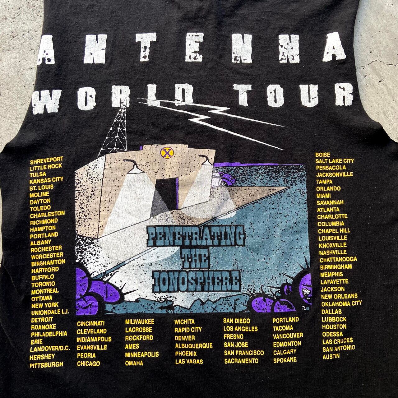 90年代 "ZZ TOP" ANTENNA TOUR カットオフ バンドTシャツ メンズL 古着 ZZトップ 90s ビンテージ ヴィンテージ