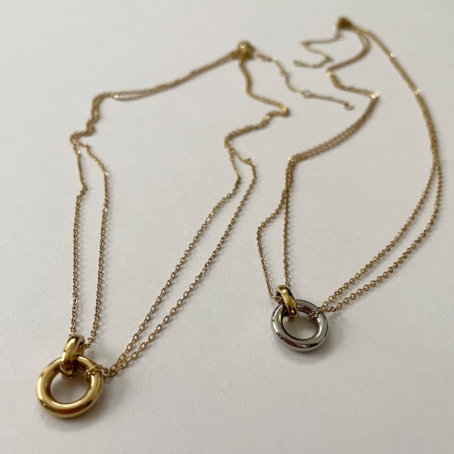 18KGP two-ton ring necklace （ネックレス／ステンレス／316L）