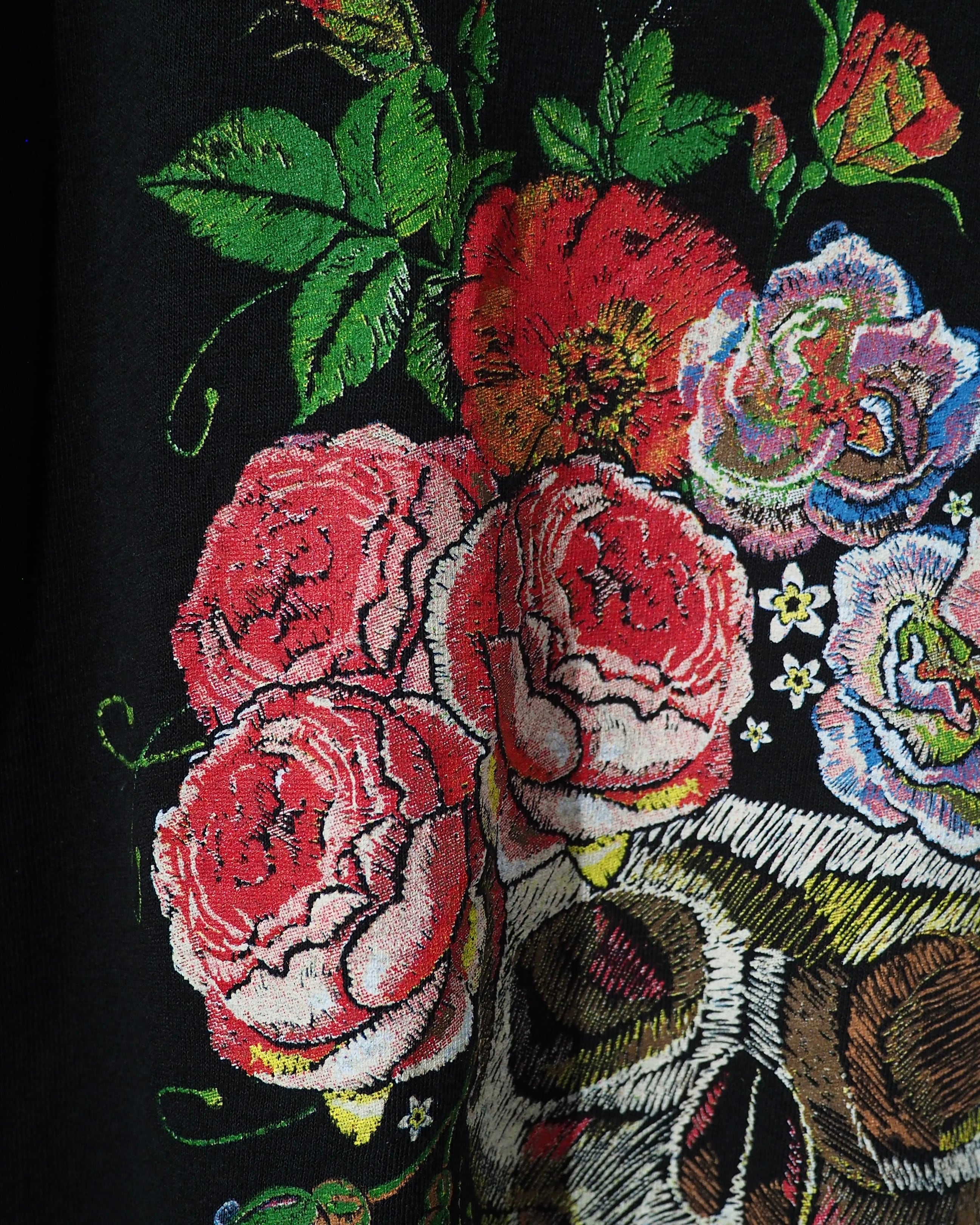 Skull × Flower Printed Graphic printed SS Tee
