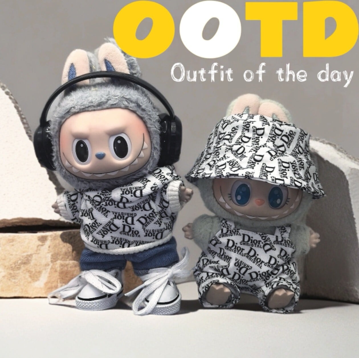 イケメン着せ替え!オシャレ クール♡ Labubu 15cm 17cm 用 ストリートファッション パーカー コーデ スタイル クール かっこいい ラブブ 衣装