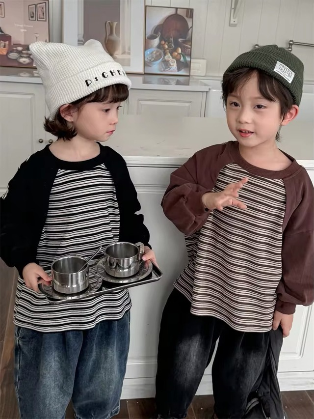 【取寄】スッキリ決まるちょっと変わったボーダートップス