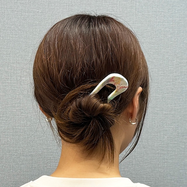 RE:LIGHT マーブル柄U字コーム【再生プラスチック】