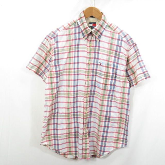 00s TOMMY HILFIGER マドラスチェック シャツ sizeM/トミーヒルフィガー 0305