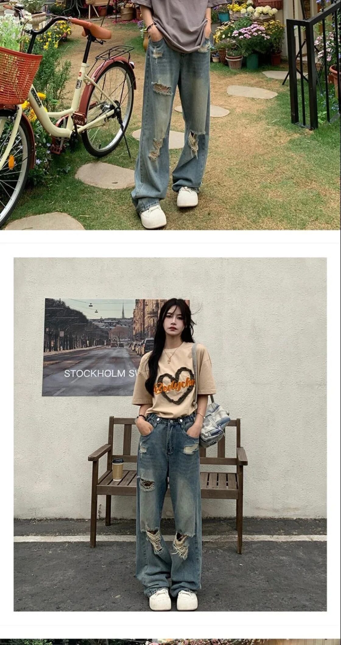 デニムパンツ Y2K ジーンズウエスト女性ストリートブルーオーバー 