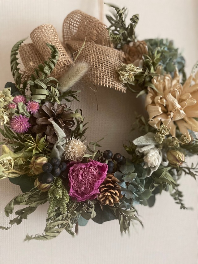 シャクヤクのナチュラルリース　①