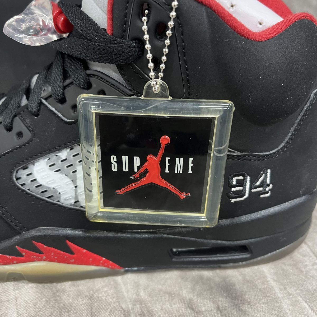 ナイキ ×シュプリーム SUPREME  15AW  AIR JORDAN 5 RETRO SUPREME 824371-001 エアジョーダン5レトロスニーカー メンズ 27.5cm