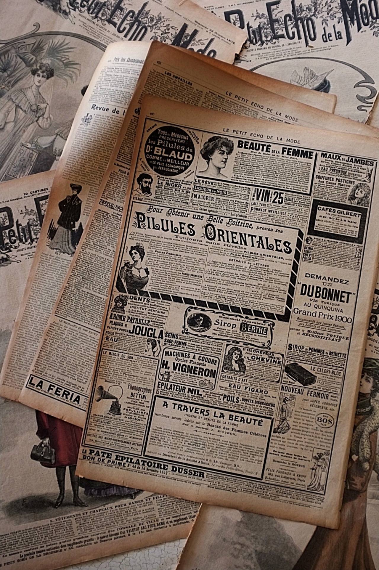 フランス 1902s Le Petit Echo de la Mode 44c 永遠の淑女とモード新聞b アンティーク