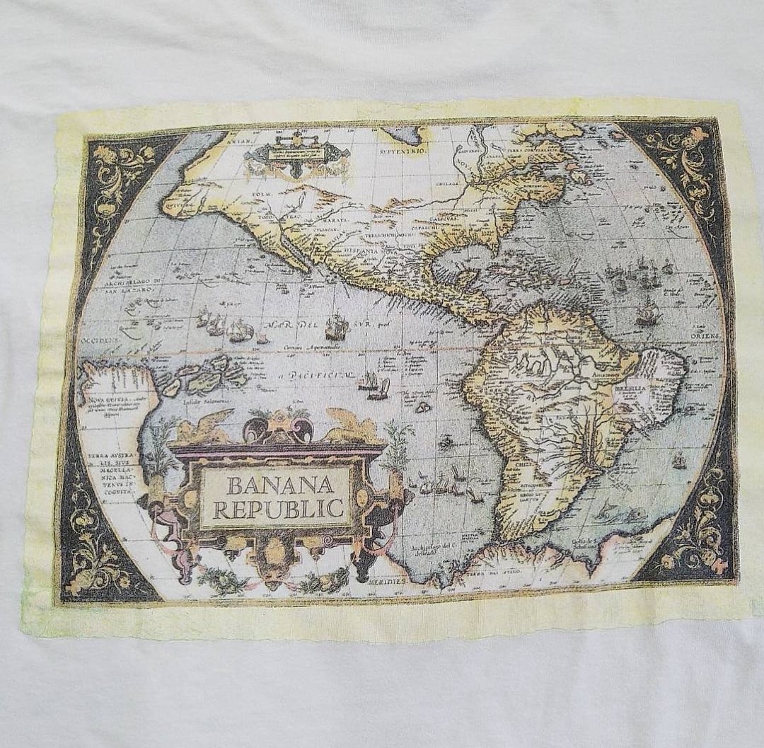 90s Banana Republic Globe Map Shirt