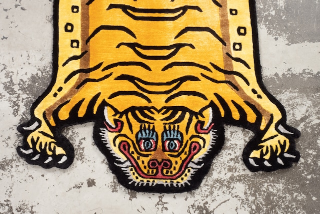 Tibetan Tiger Rug 《Sサイズ•シルク・オリジナル3・シグネチャーイエロー163》チベタンタイガーラグ