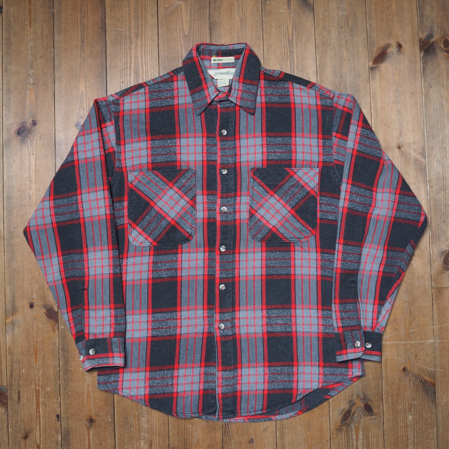 80's “ST.JOHN'SBAY× BIGMAC” heavy flannel shirt | 古着屋シミー