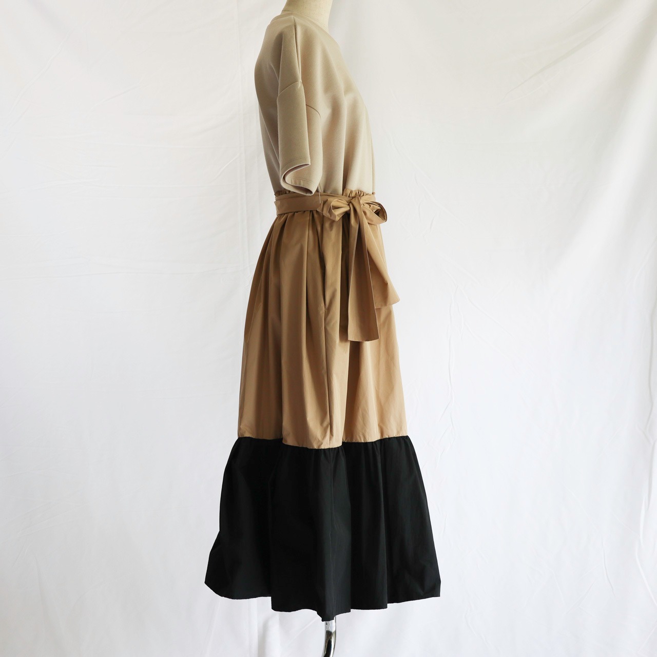 GRACE CONTINENTAL タフタコンビ TEEワンピース（ベージュ  