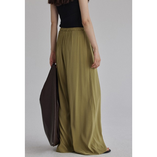 【プリーツハイウエストワイドレッグパンツ】P00644
