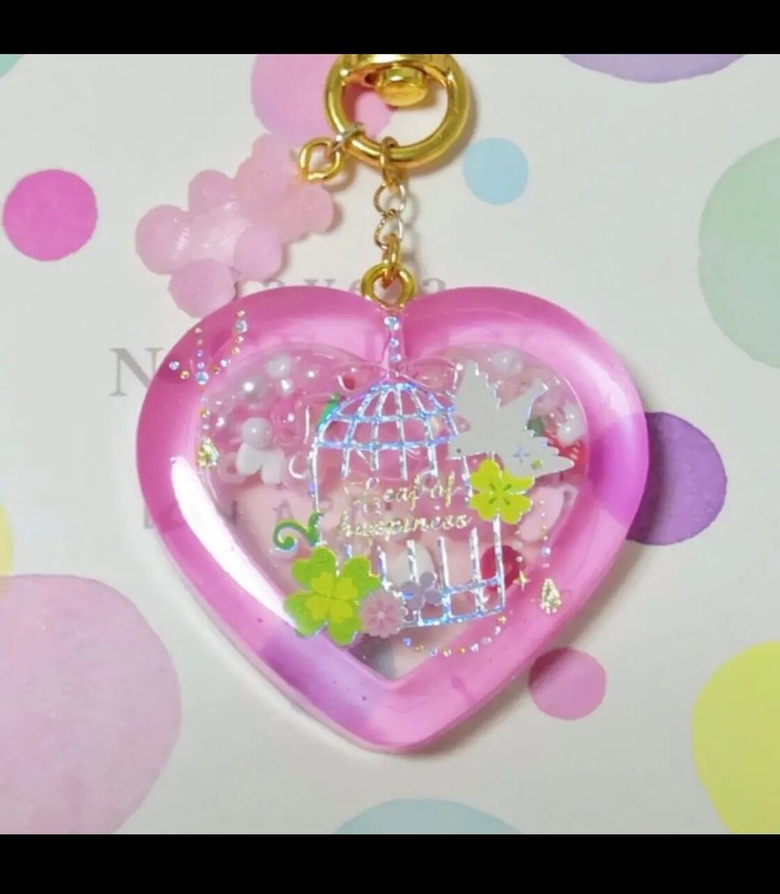 ハンドメイド ゆめかわハートシャカシャカキーホルダー | Pay ID 