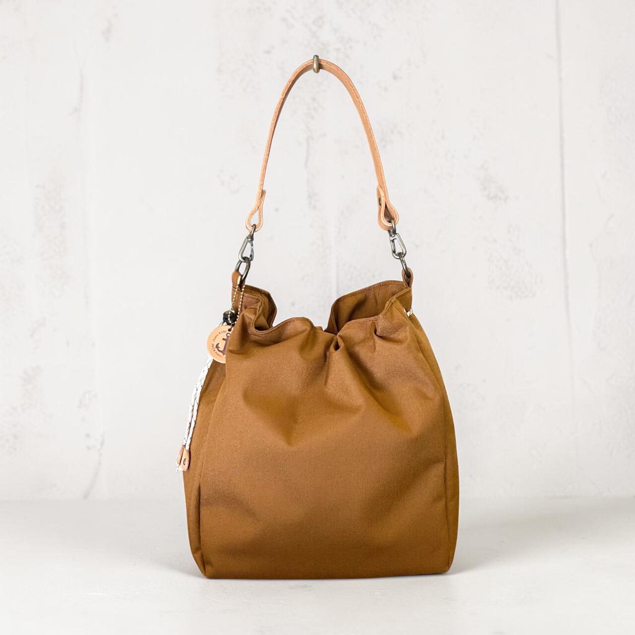 <即納商品>BALON:キャメル×ベージュ(CORDURA 撥水加工ナイロン素材セミショルダーバッグ)
