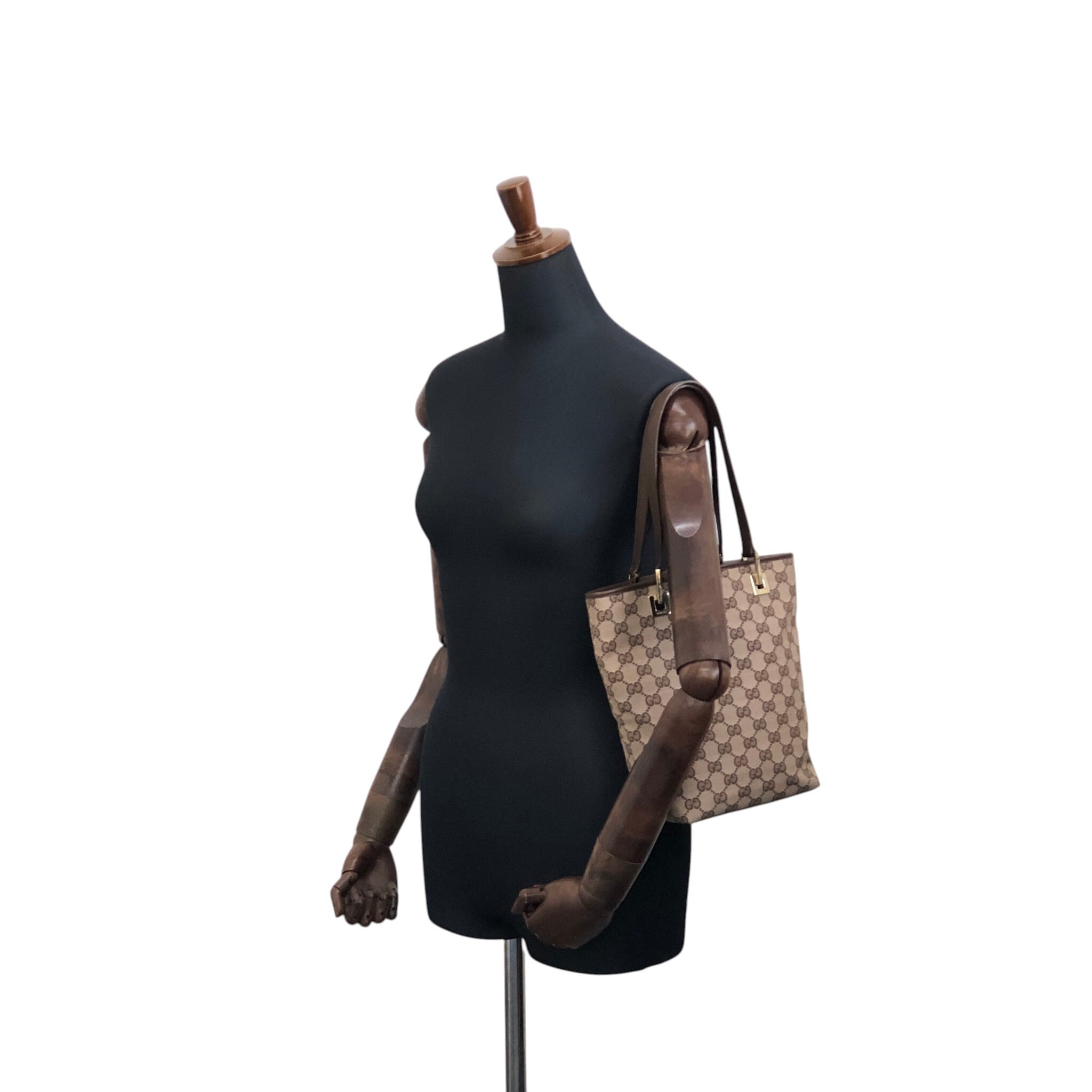 GUCCI グッチ GG ハンドバッグ ブラウン キャンバス トートバッグ