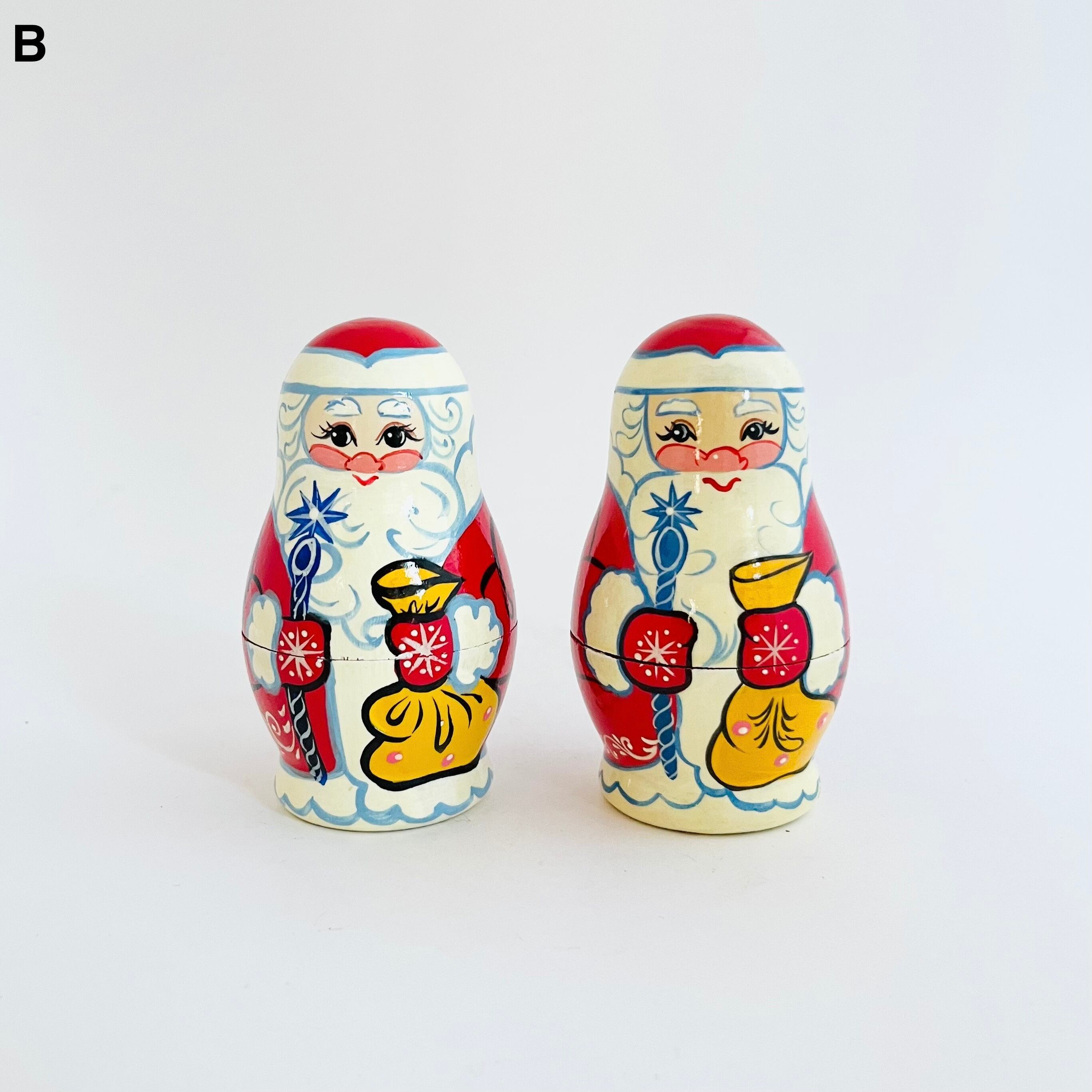 サンタとツリーのマトリョーシカ（ノーリンスク産）