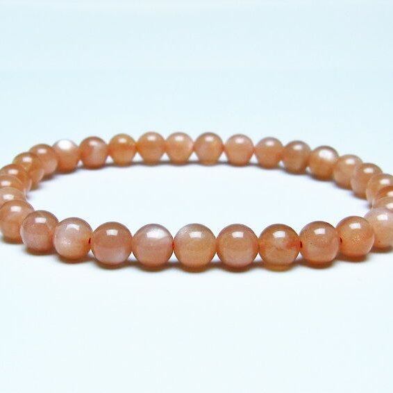 オレンジムーンストーン ブレスレット 6mm 一点物 メール便可 [M便 1/10] 111-48571