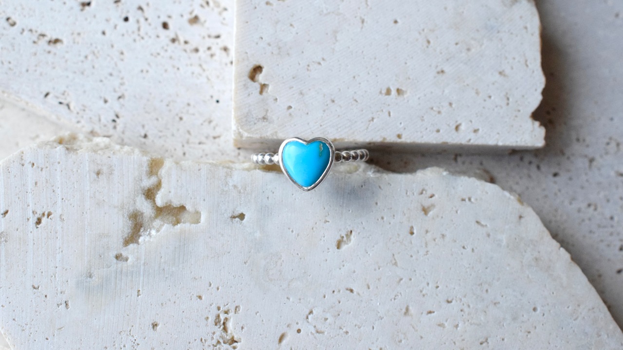 Sleeping Beauty  heart turquoise ring /tubutubu 《silver925》【受注製作】