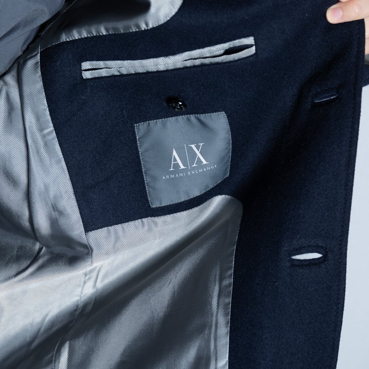 ARMANI Exchange（XS）ベルテッドコート アームスタッズ