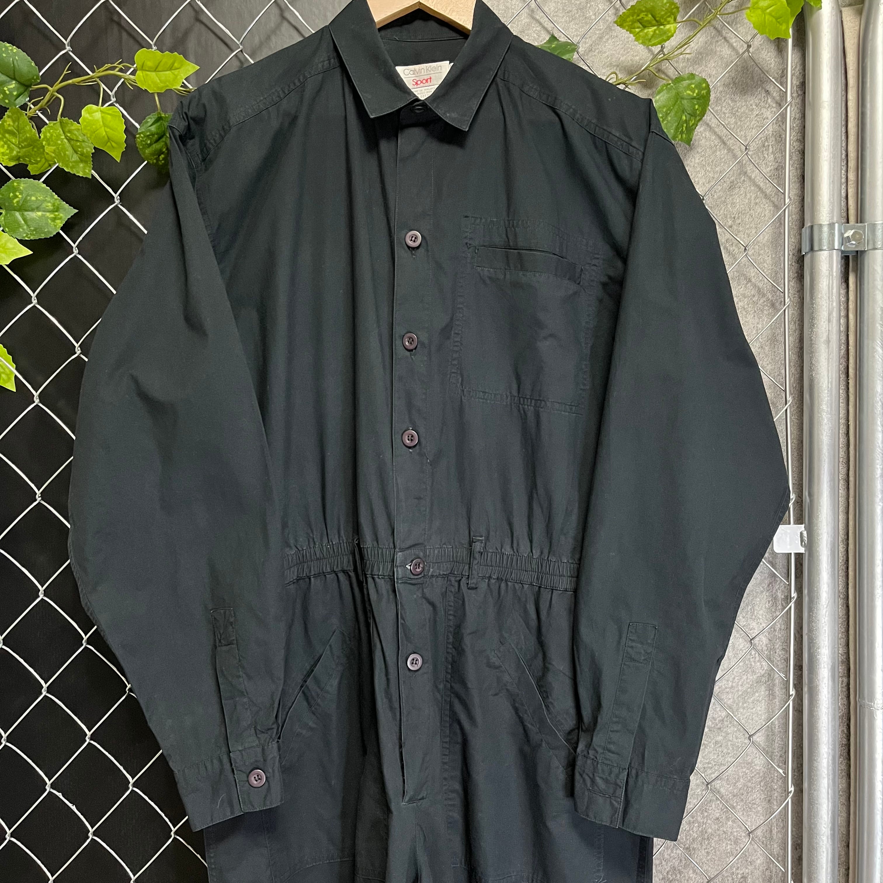 Calvin Klein sport ジャンプスーツ メンズXL相当 黒 つなぎ 古着