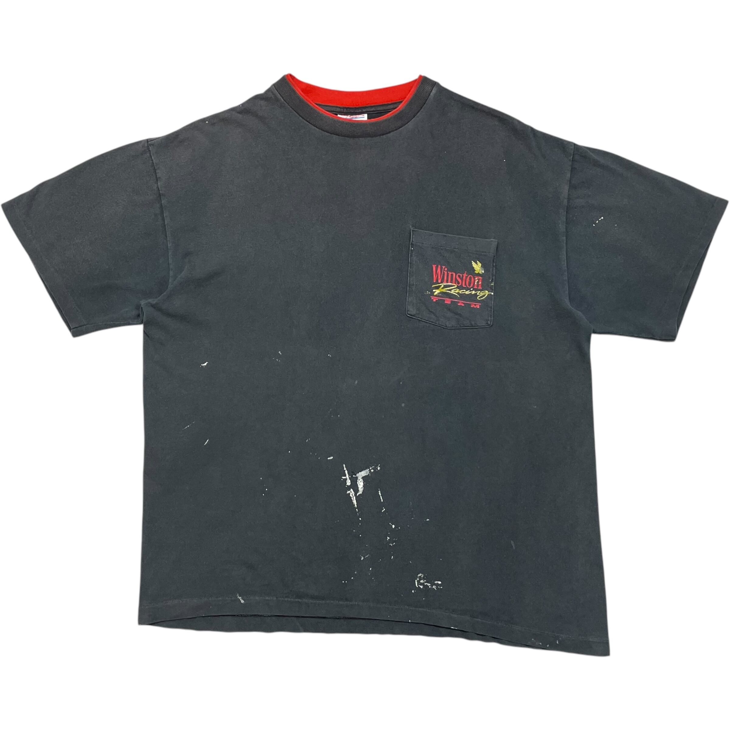 《XL》 Winston ウィンストン Tシャツ 両面プリント 胸ポケット タバコ シングルステッチ USA製 90年代 vintage no.7196