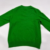 カシミア100% Giovanemadre ジョバンマドレー Vネック ニット セーター LL /グリーン系 レディース