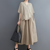 アシンメントリー ルーズ シャツワンピース 30024