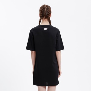 SALE【HIPANDA ハイパンダ】レディース Tシャツ ワンピース WOMEN'S Year of the Ox PRINT SHORT SLEEVED LONG T-SHIRT / WHITE・BLACK