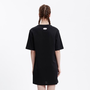 SALE 送料無料【HIPANDA ハイパンダ】レディース Tシャツ ワンピ WOMEN'S Year of the Ox PRINT SHORT SLEEVED LONG T-SHIRT / WHITE・BLACK