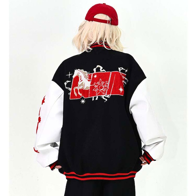 ワッペンミックスストリートスタジアムジャケット
2col R01628