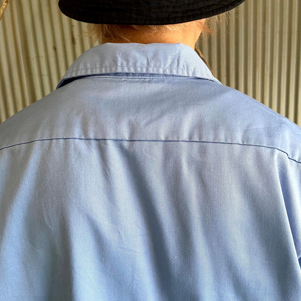 Dickies ディッキーズ ショート丈 半袖ワークシャツ メンズL 古着 