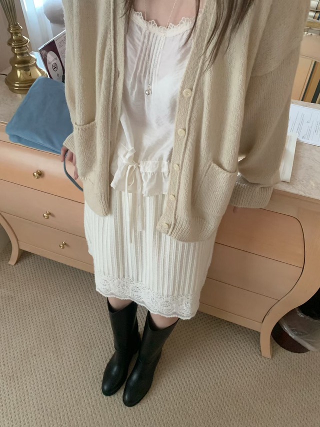 (予約) mellounge  / Romantic banding skirt 1color
