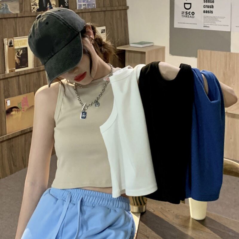 レディースホワイトサマーショートハイウェストトップス 夏物 YY-ファッション75869810930