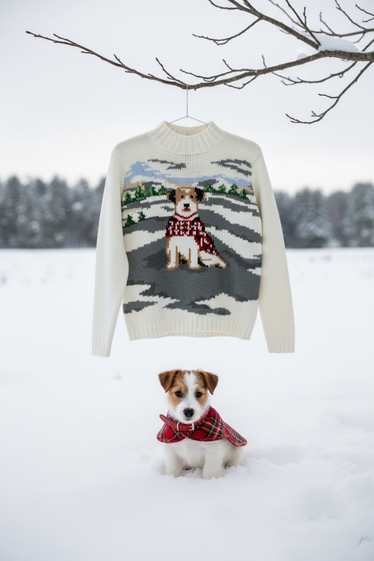 【古着】冬のジャックラッセルテリアセーター - 8