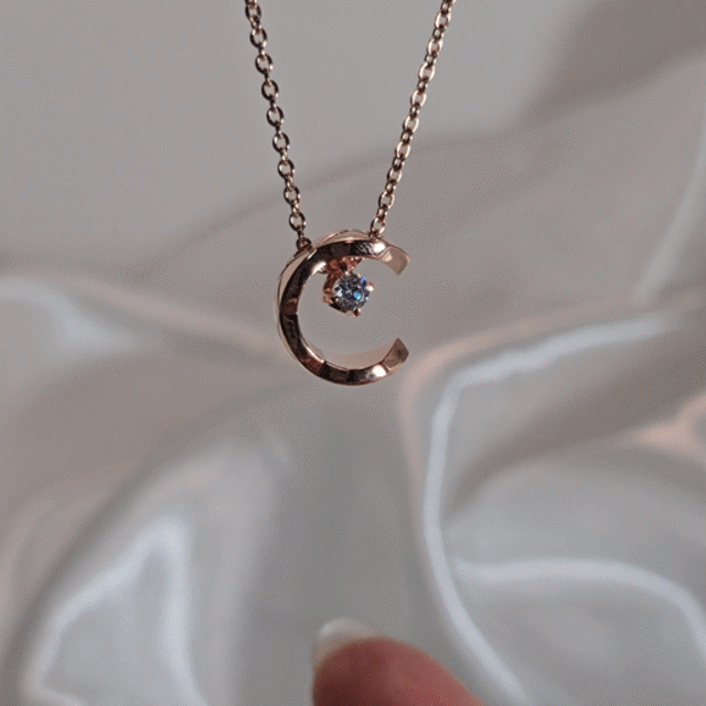Half Moon Cut Necklace (SV925)